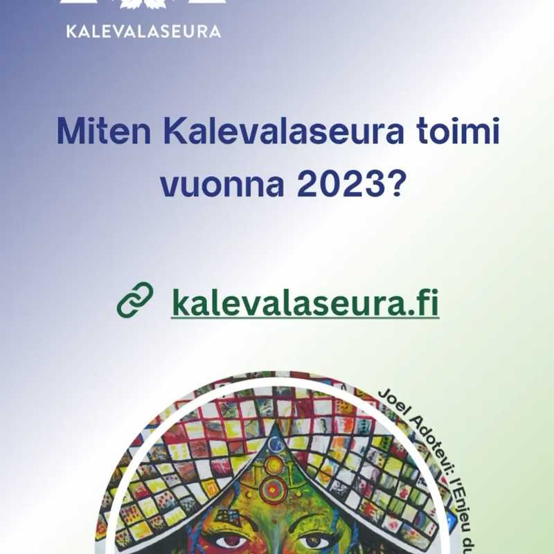 Katso nostot Kalevalaseuran vuoden 2023 teemoista ja toiminnasta! #kalevala #kulttuuriperintö #säätiötekoja 👉 https://kalevalaseura.fi/artikkeli/kalevalaseura-saatio-vuonna-2023/