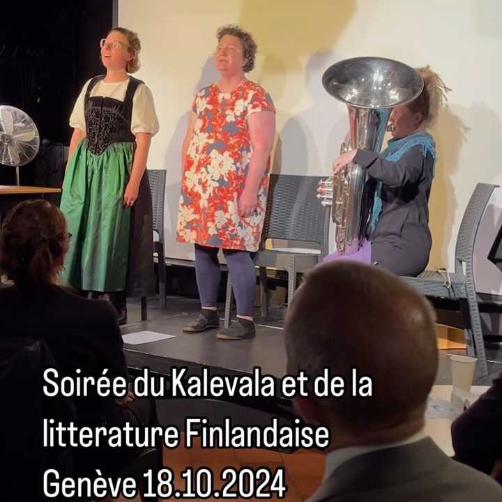 @nadjarass @maarikallberg @annikagra at the Les Amis du Kalevala event. What a great mix of European traditions of yodelling, runo singing, and tuba improvisation they provided!